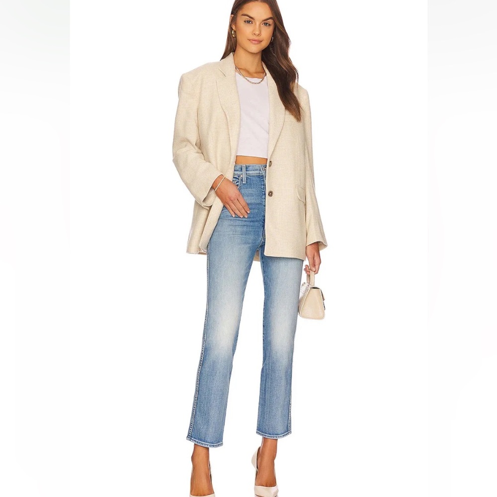 Mother superior Ultra High Waisted Frisky Flood Crashing 28 light wash straight